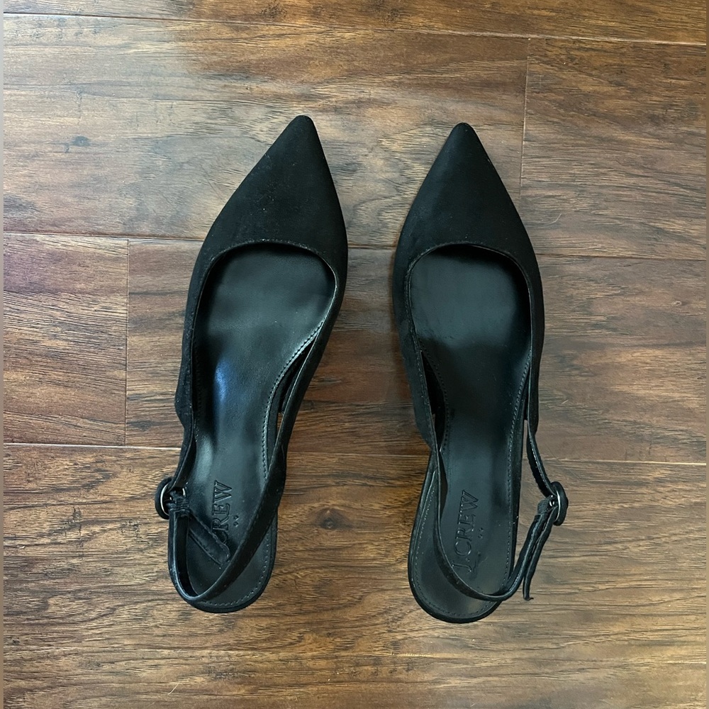 Black J Crew Women's Slingback Kitten Heels